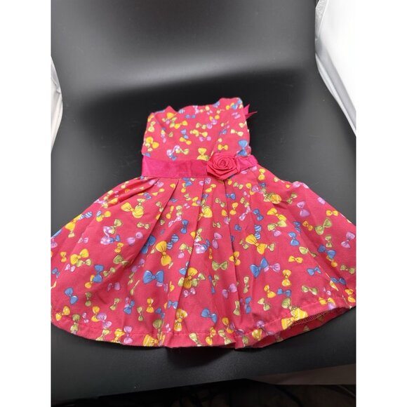 American Girl Doll 18” Gala Party Dress Bright Pink Bows Rose Sleeveless - Picture 6 of 15